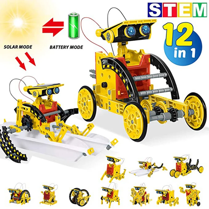 Science Project Robot - 12-in-1-Wissenschaftsexperiment, Solarroboter, Spielzeug, DIY, Gebäude, angetriebenes