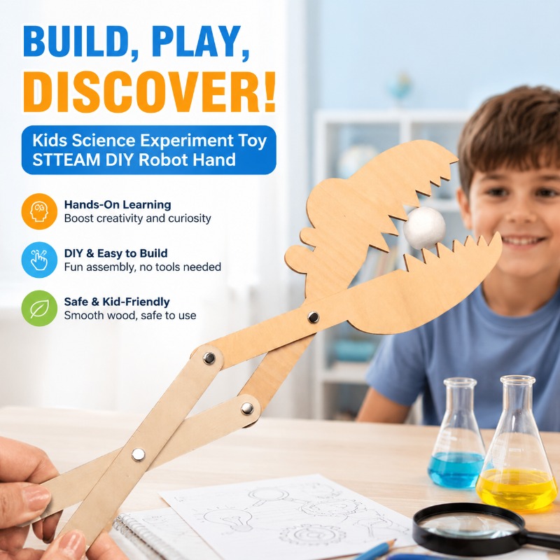Science Project Robot - STEM Wissenschaftsexperiment DIY Roboterhand-Bausatz Kreatives Handwerks-Montage-Spielzeug