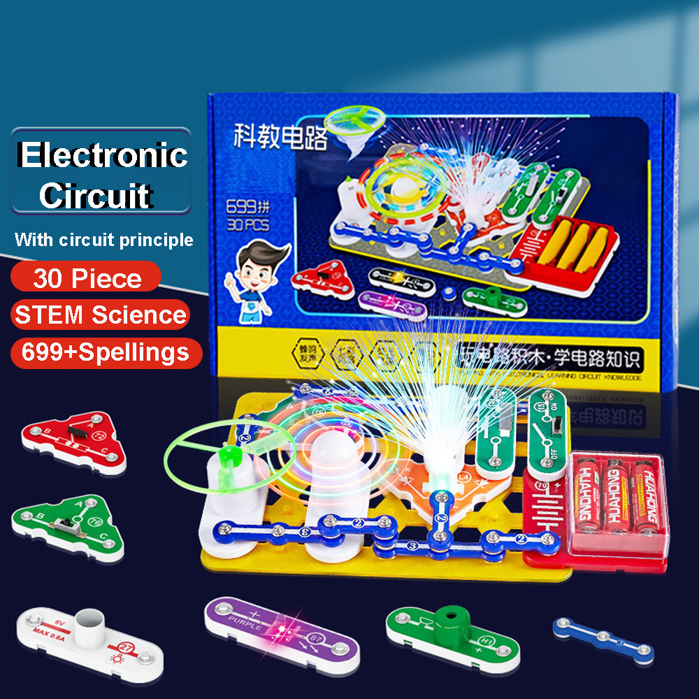 Circuit Snap Kit - Wissenschafts-Experimentier-Sets für Kinder, Physik-Lernhilfen, elektronisches Schnappschaltkreis-Set